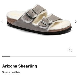 birkenstock arizona shearling suede leather sandal